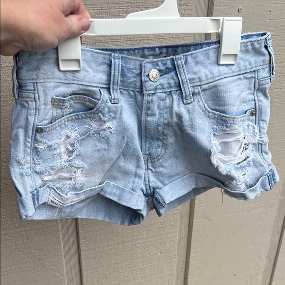 Abercrombie & Fitch Pants - Abercrombie & Fitch Light Wash Ripped Jean Shorts